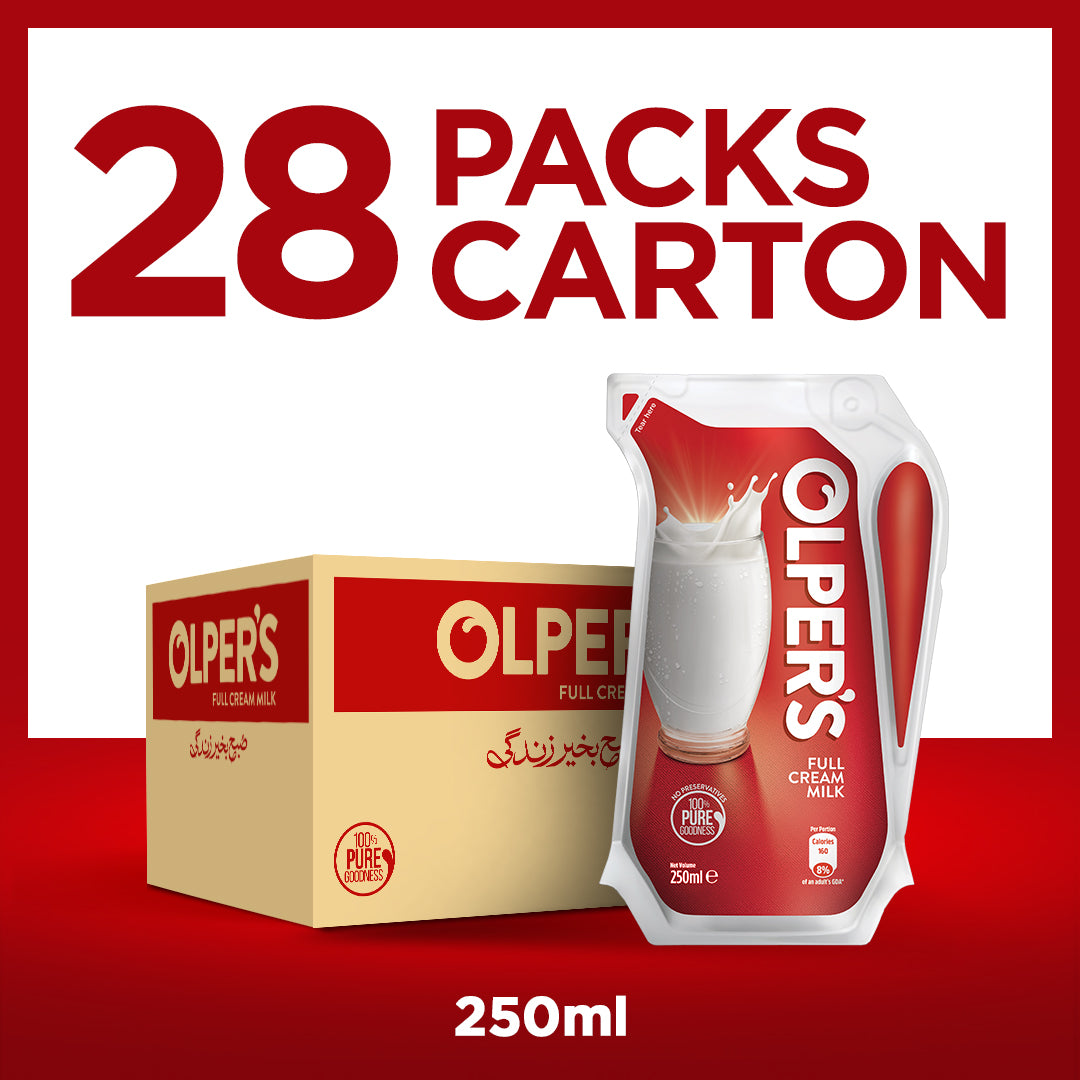 OLPERS MILK FULL CREAM 250 ML - POUCH CARTON