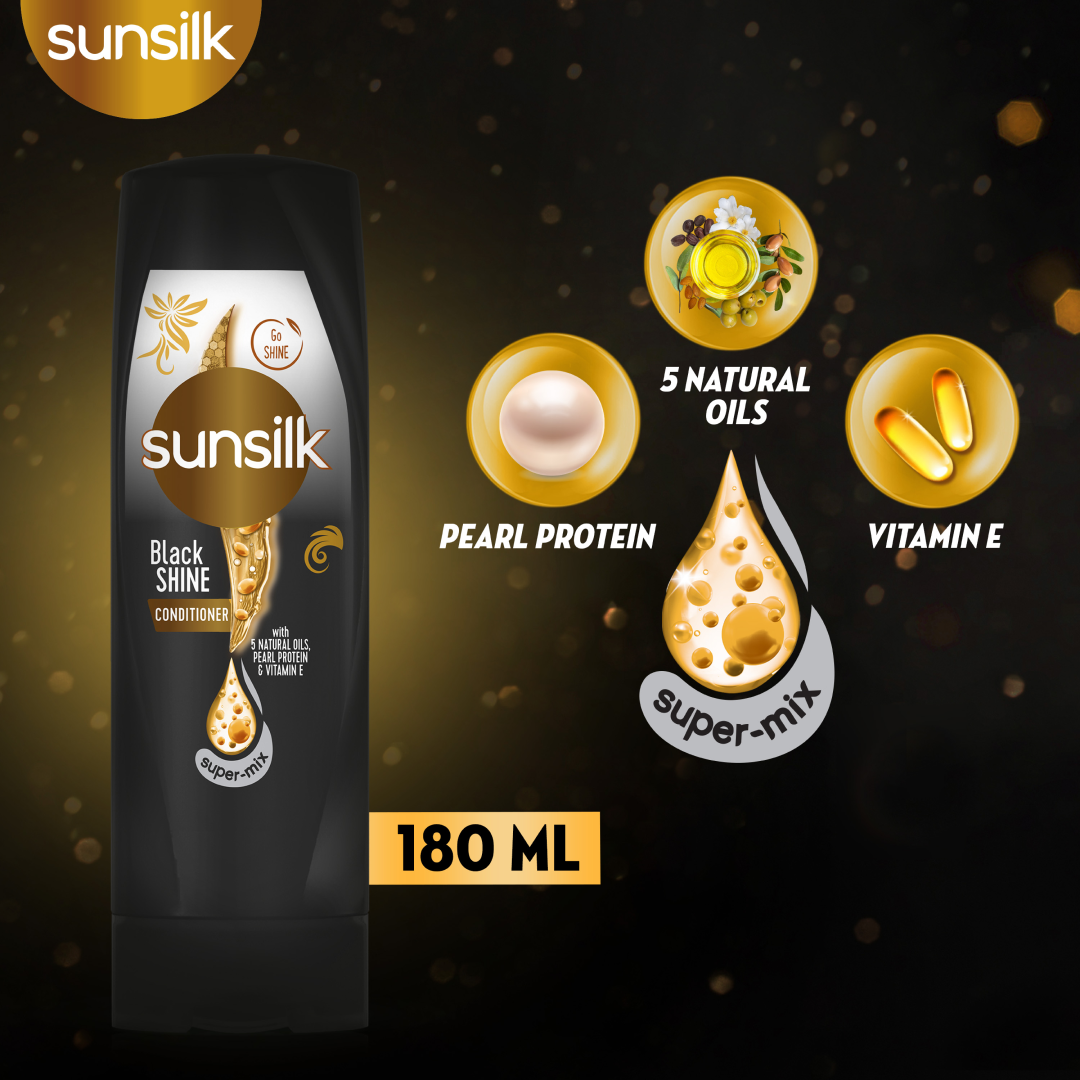 SUNSILK CONDITIONER BLACK SHINE 180ML