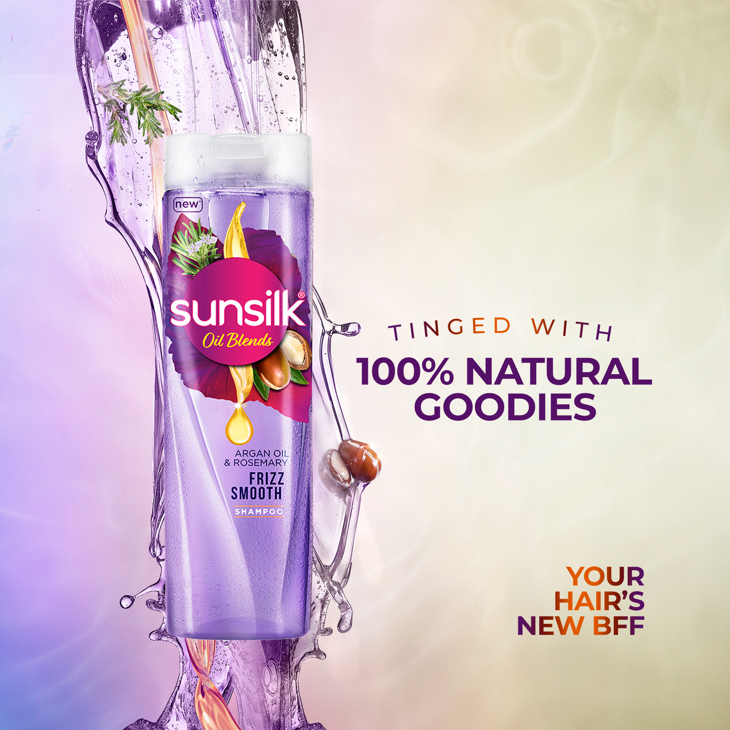 SUNSILK ROSEMARY & ARGAN OIL SHAMPOO 380ML