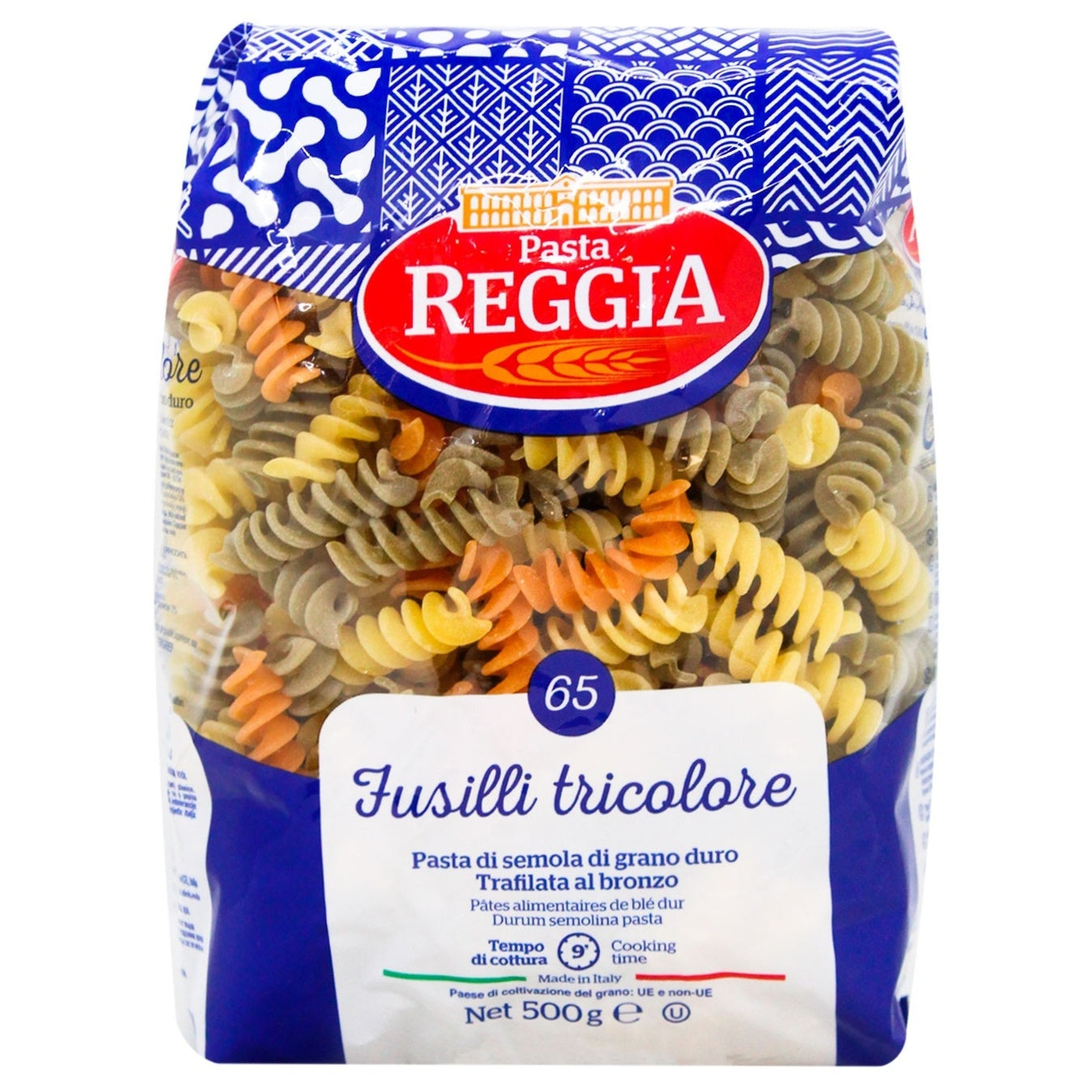 PASTA REGGIA (065) 500 G FUSILLI TRICOLORE