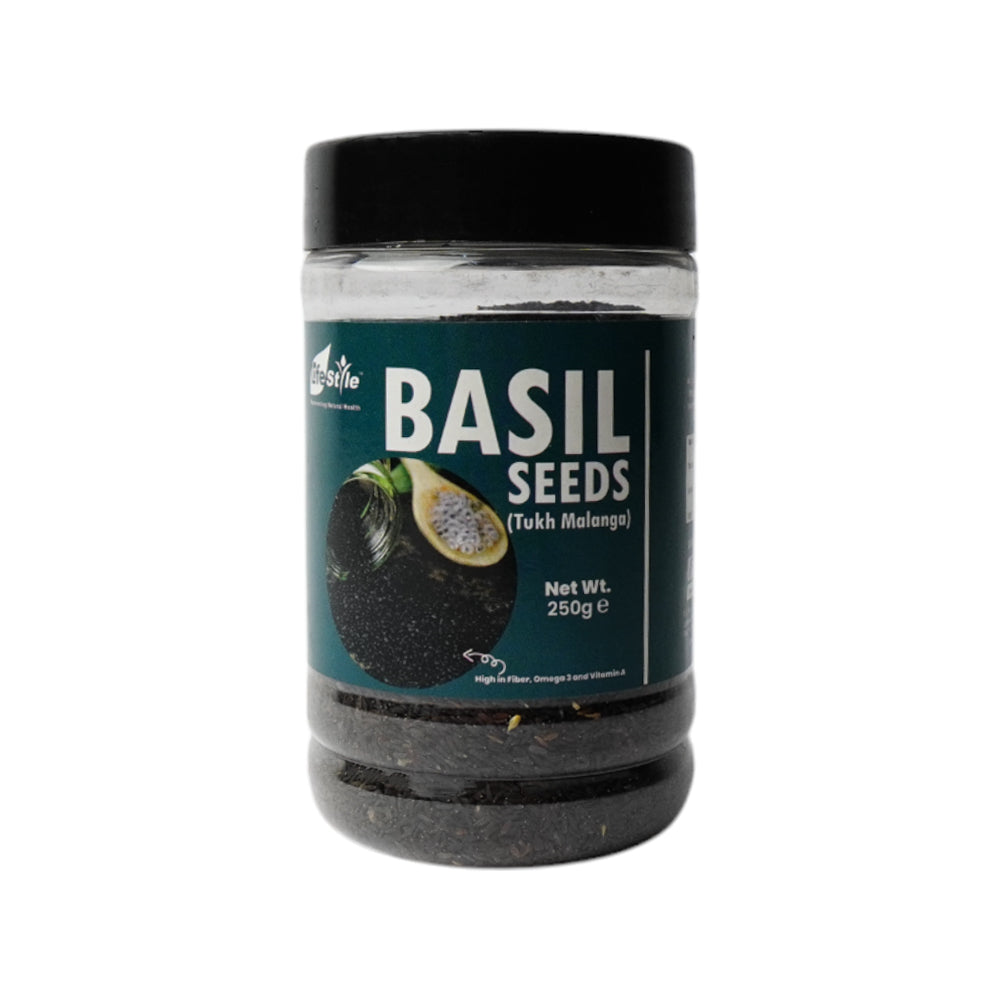 LIFESTYLE BASIL SEEDS JAR 250GM