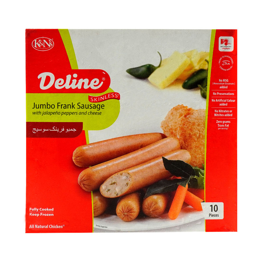 K&N'S JUMBO FRANK WITH JALAPENO PEPPERS AND CHEES 0.74KG