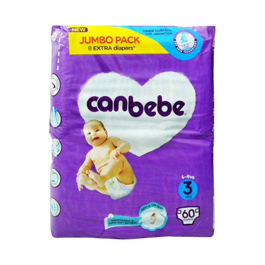 CANBEBE DIAPER NEW JUMBO MIDI NO3 60PCS 9-4KG