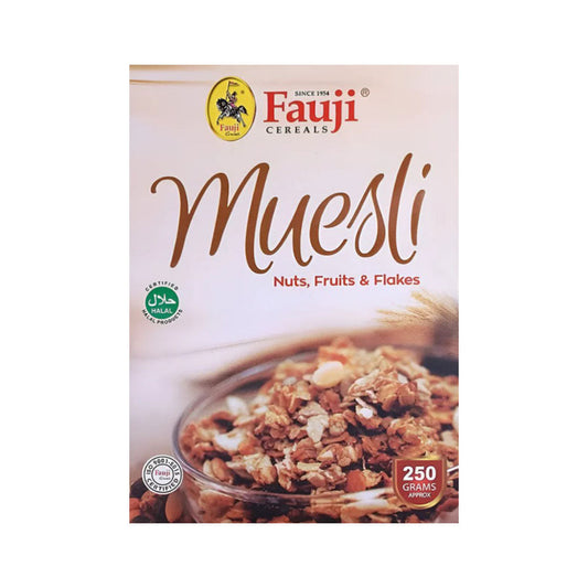 FAUJI CEREAL MUESLI NUTS FRUITS AND FLAKES 250 GM