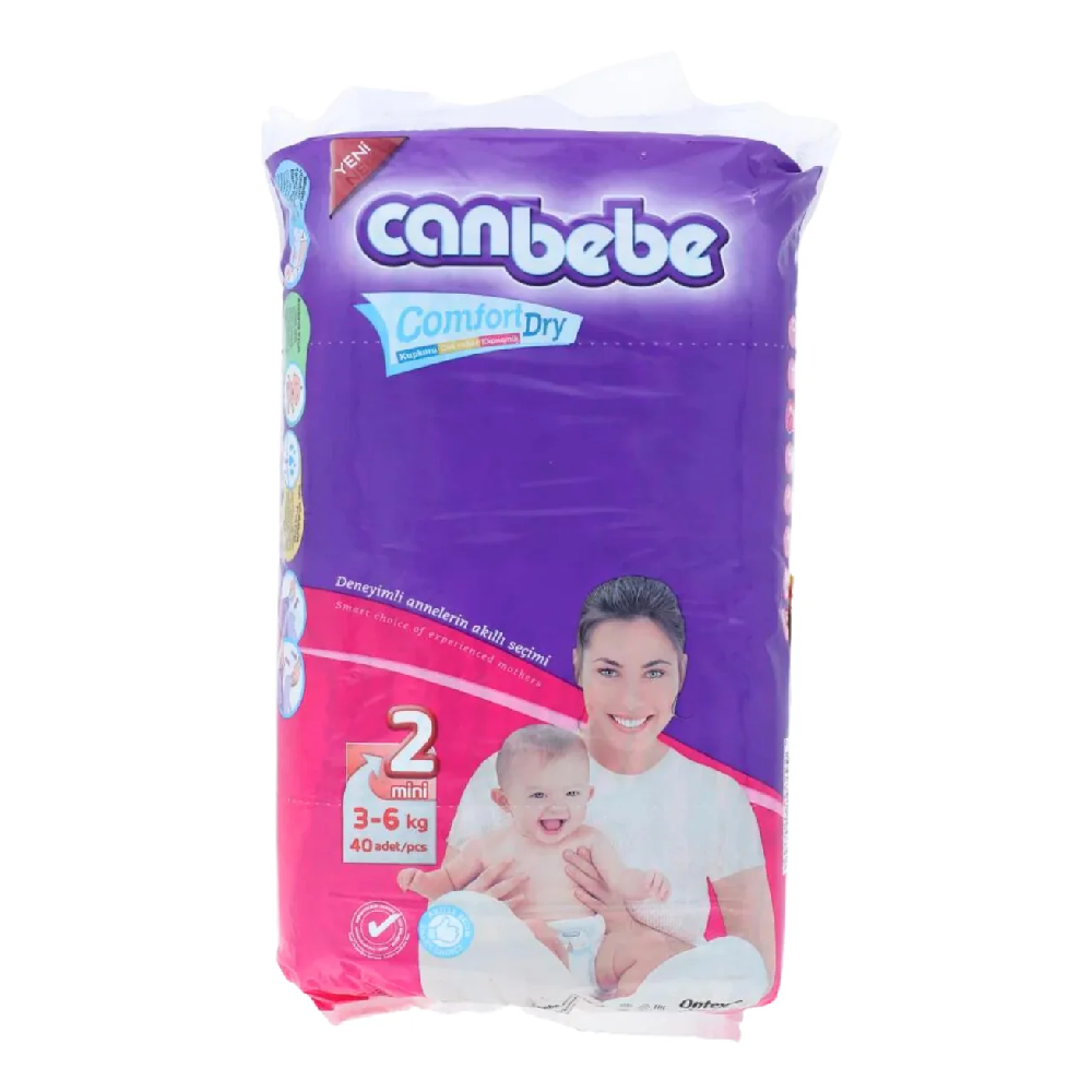 CANBEBE DIAPER COMFORT DRY MINI 2 40PCS 3-6 KG