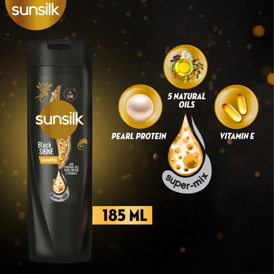 SUNSILK SHAMPOO BLACK SHINE 185 ML