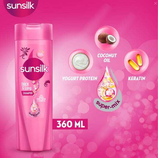 SUNSILK SHAMPOO THICK & LONG SUPER MIX 360 ML