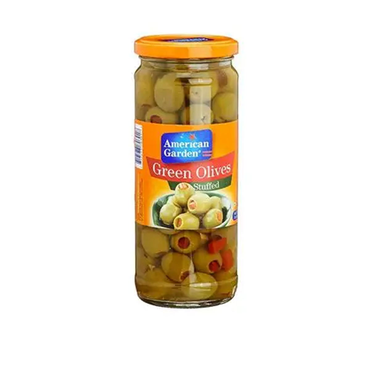 American Garden Olives Green Stuffed (450 Gm) (Imp)