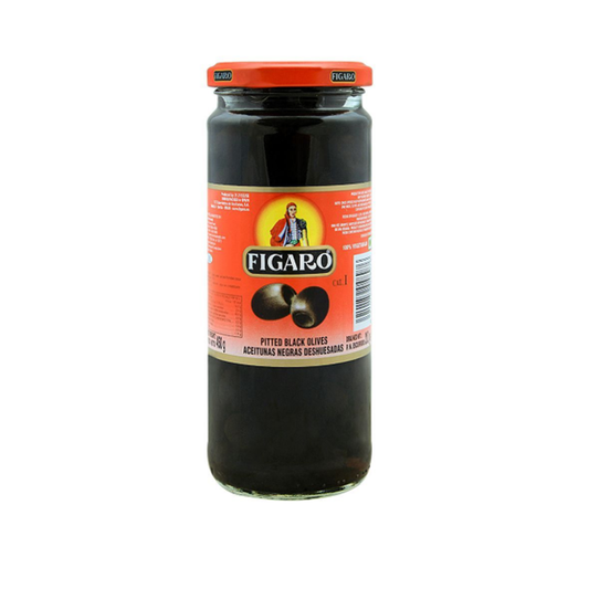 Figaro Olives Pitted Black 450Gm