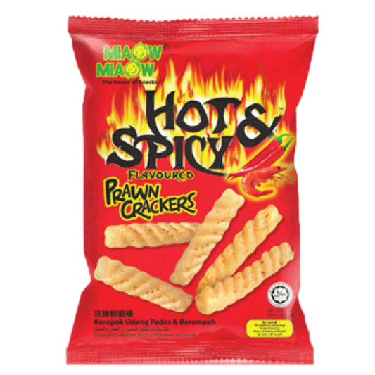 Miaow Miaow Hot & Spicy Prawn Flavored Crispy Snacks